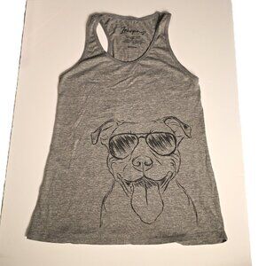 Inkopious Pitbull Tank Top Womens Medium Gray Racerback Sunglasses Allmade Shirt